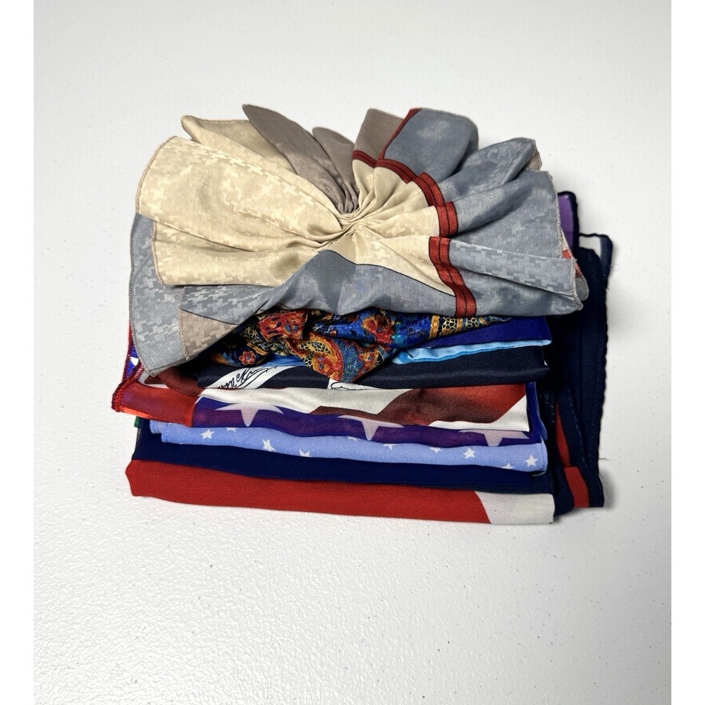 Vintage Scarf Lot 12 Red White Blue Colorway Retro Classic Fashion Accessories